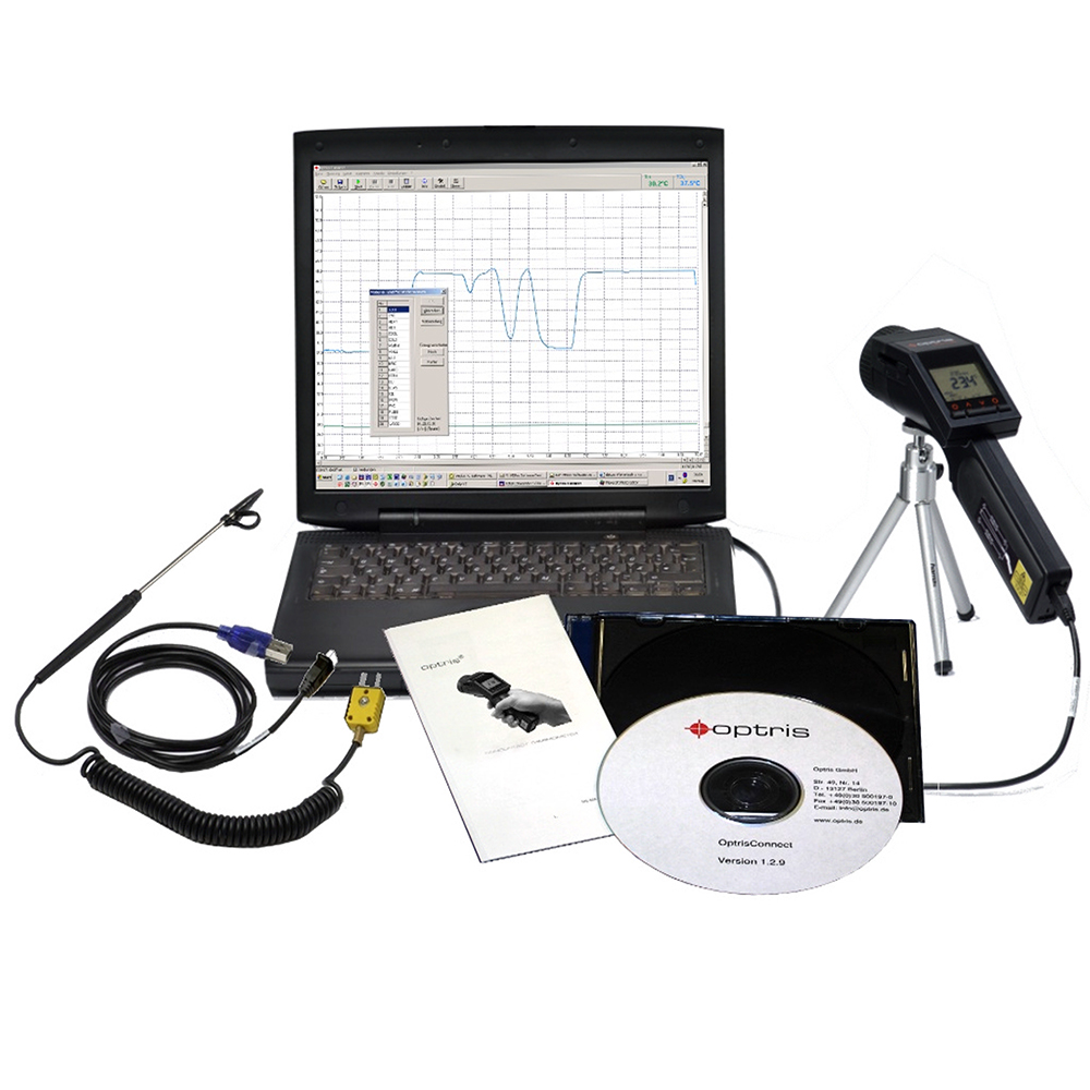 Accessories and software of the portable thermometer optris LS LT